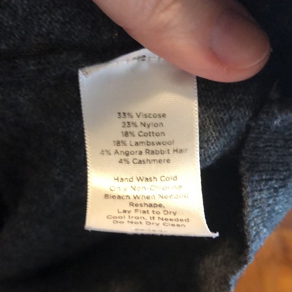 Talbots size M gray half sleeve sweater cardigan wool angora blend - Picture 4 of 5